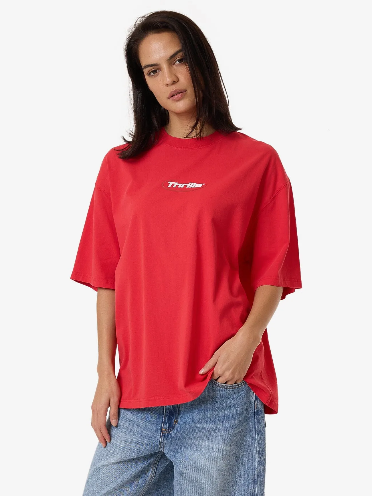 Arena Oversized Tee - Flame Red