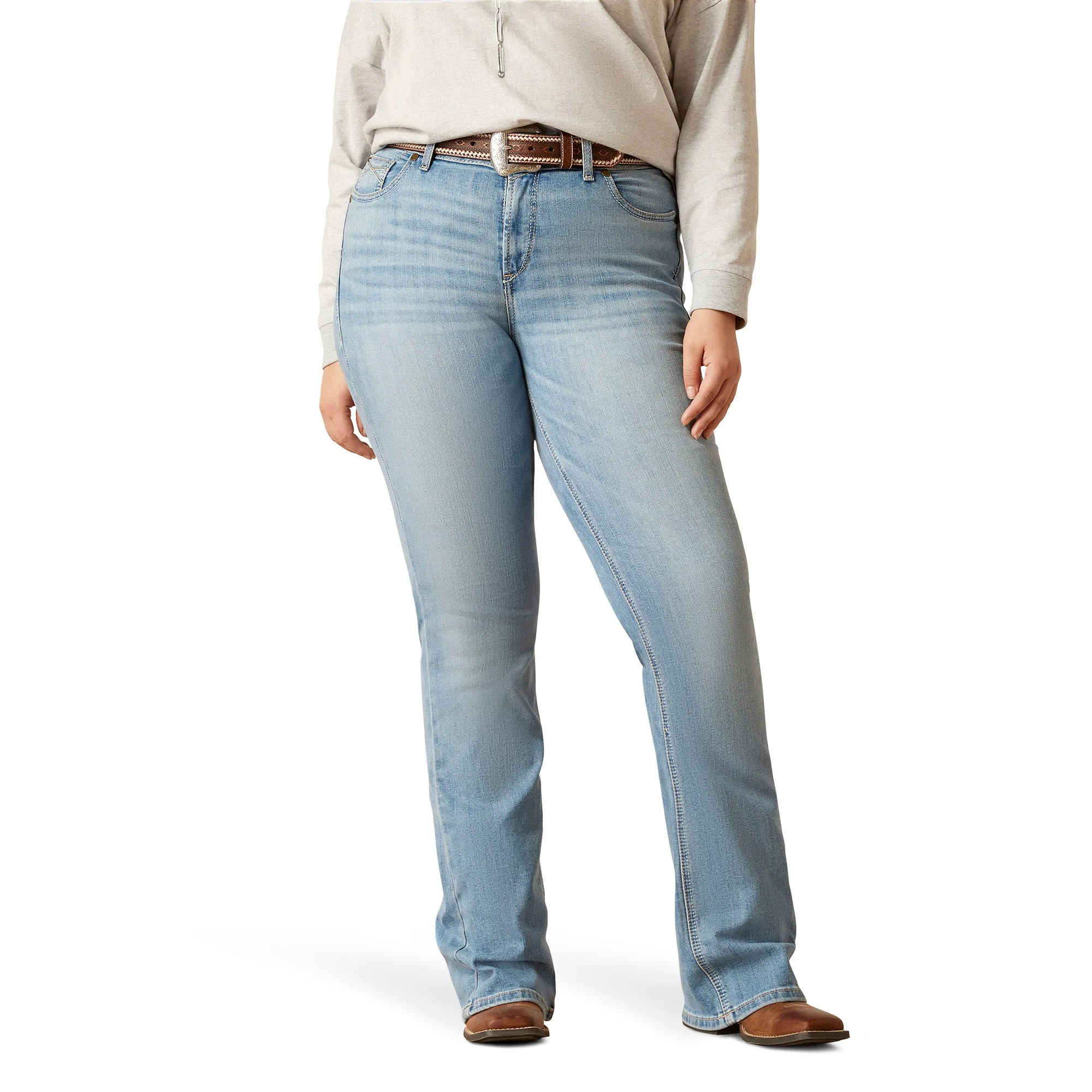 Ariat Ladies 10045360 R.E.AL Perfect Rise Arrow Fit Penelope Boot Cut Jeans in Oklahoma