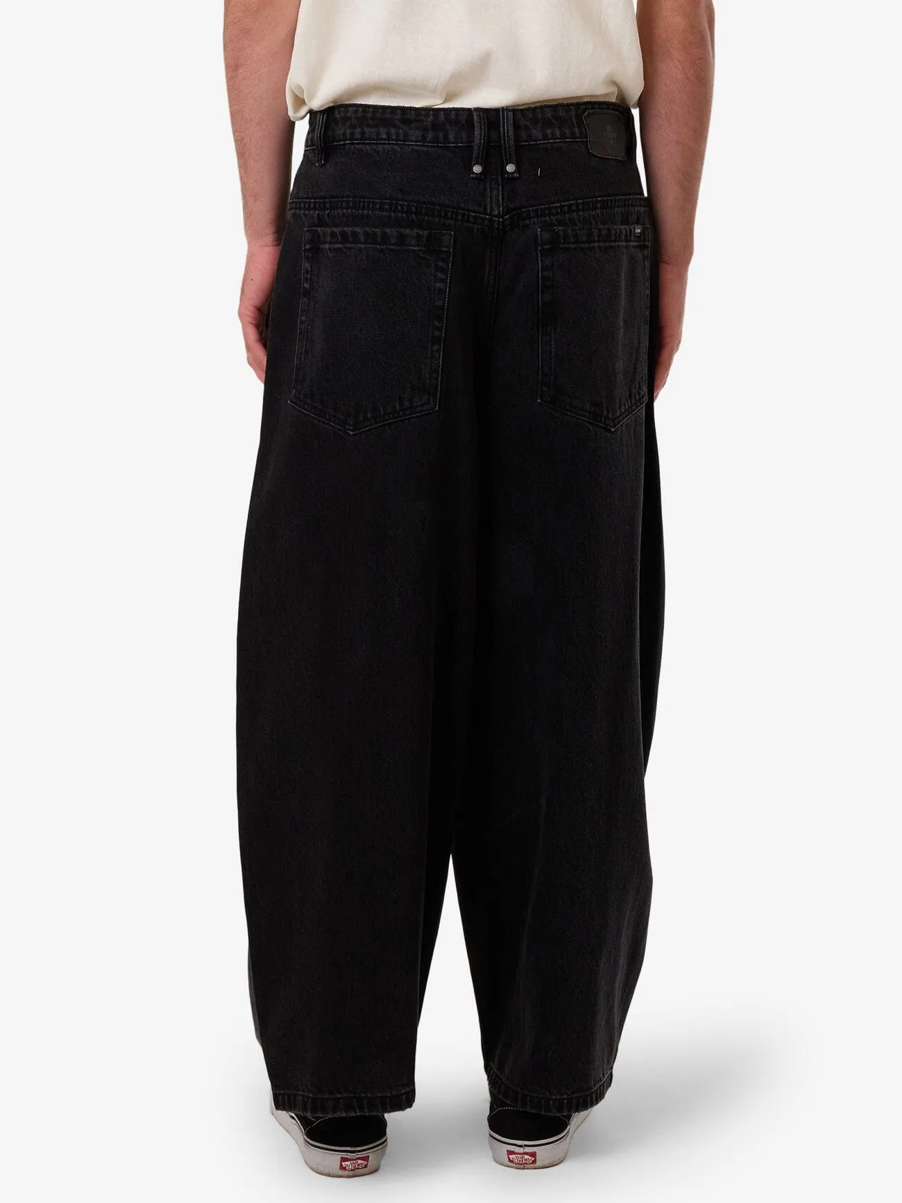 Barrel Leg Denim Jean - Aged Black