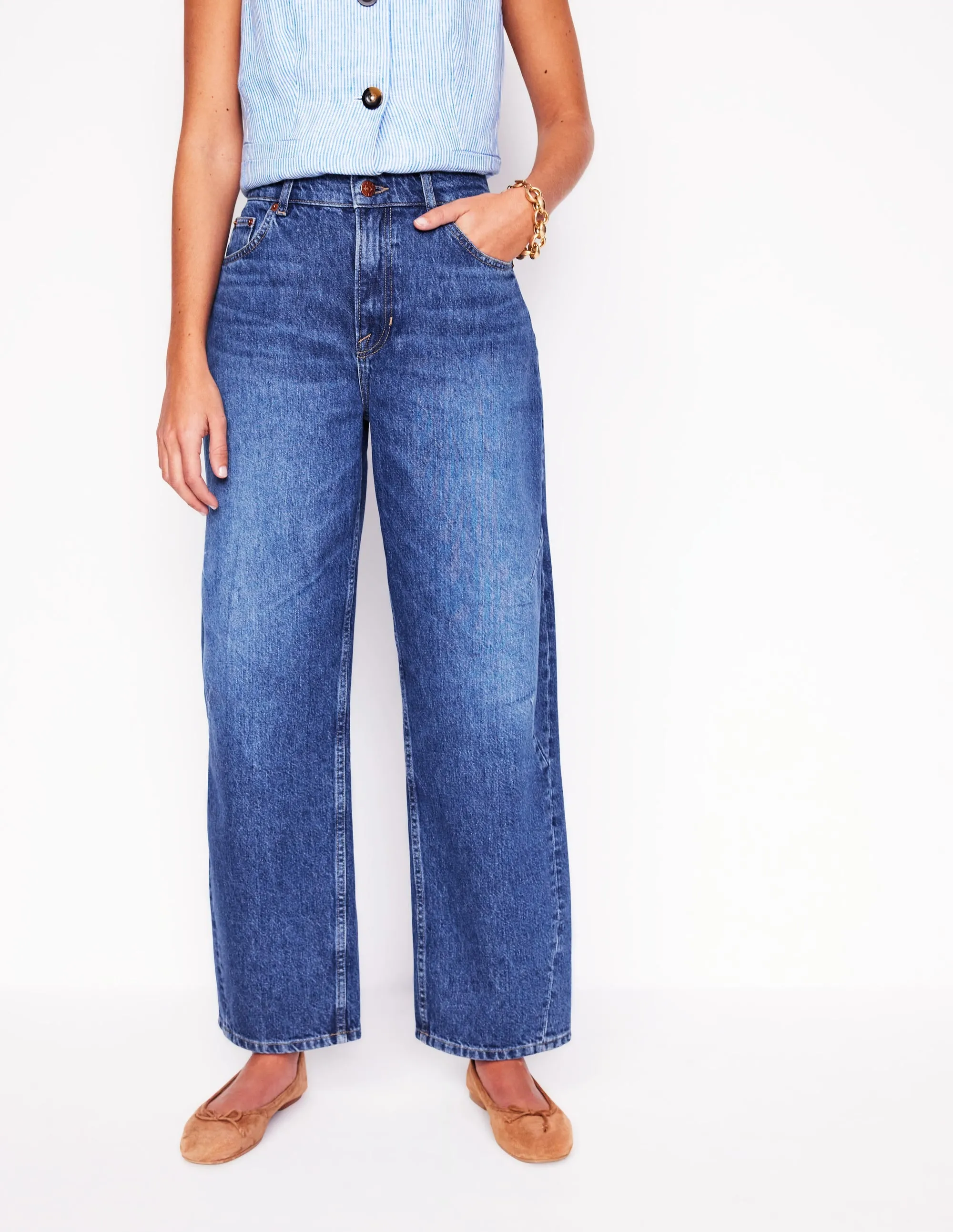 Barrel Leg Jeans-Mid Vintage