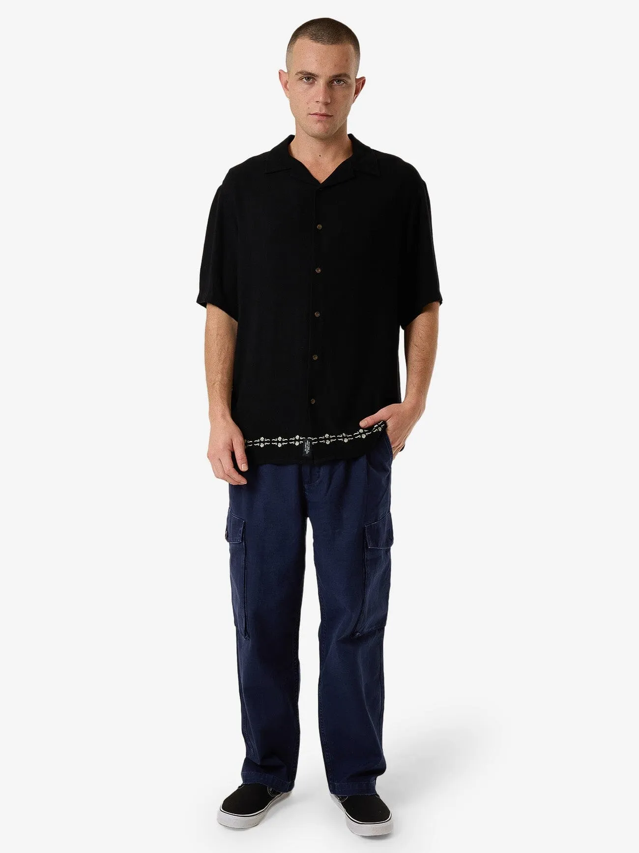Be Adorned Bowling Shirt - Black