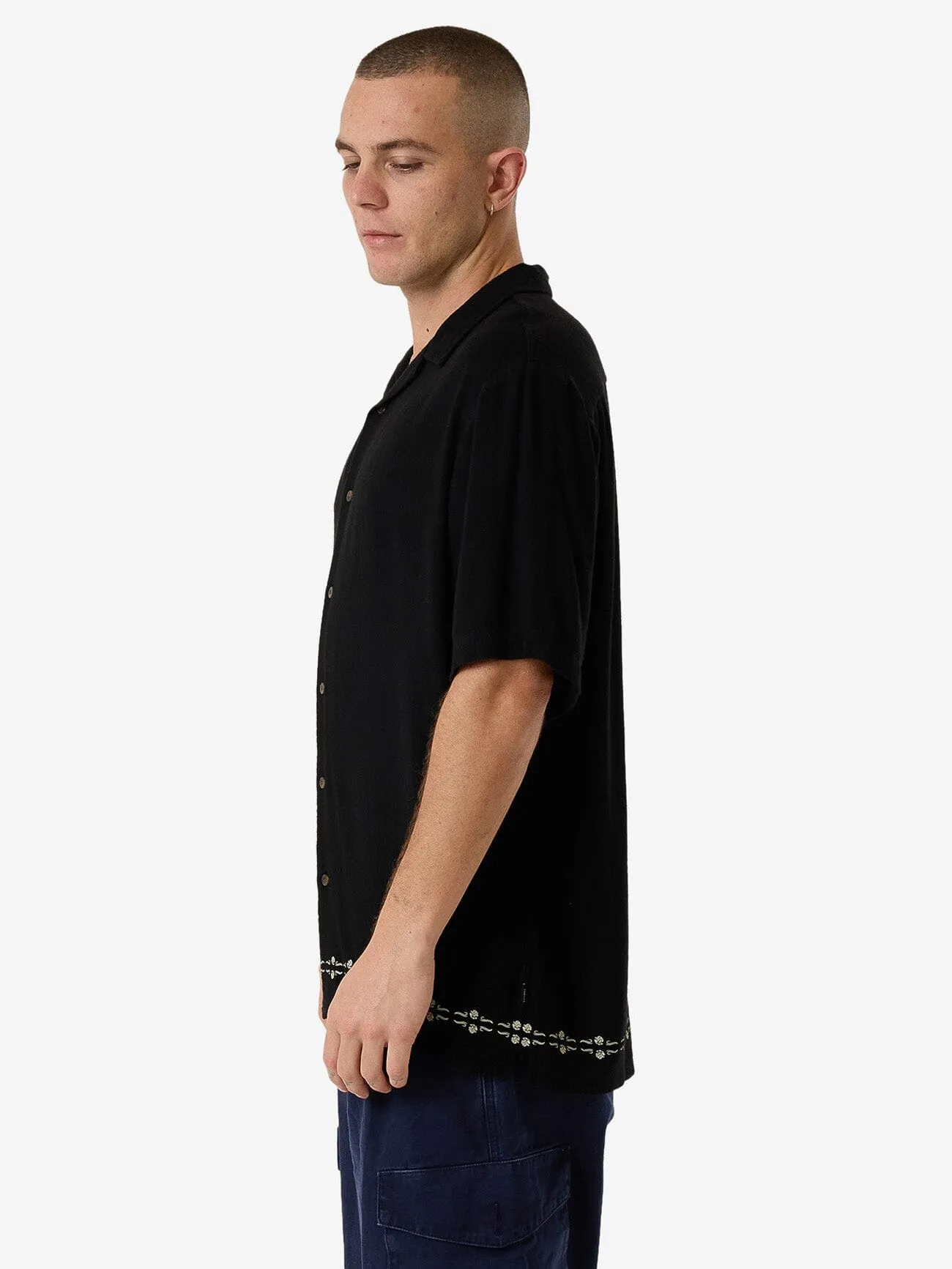 Be Adorned Bowling Shirt - Black