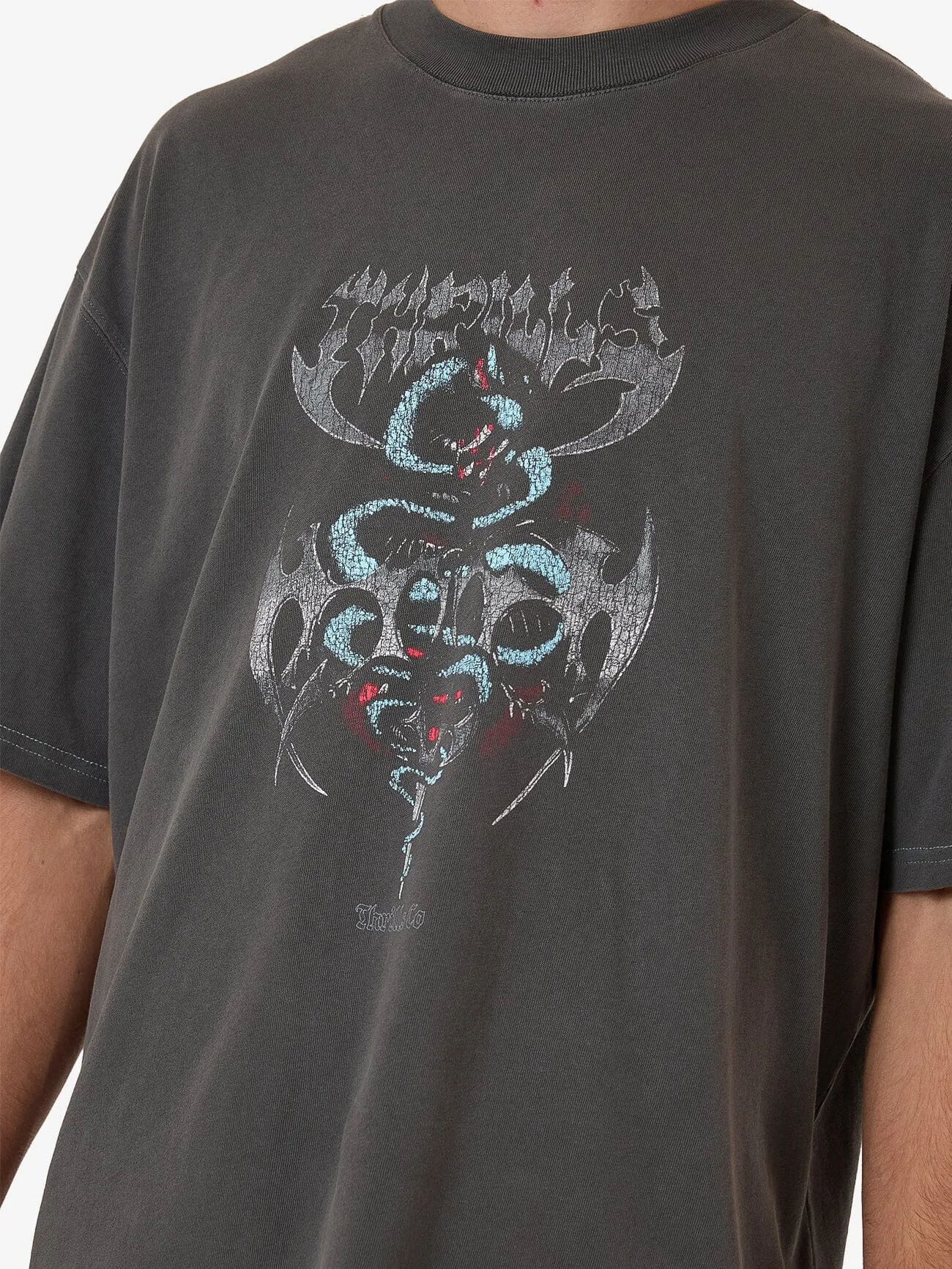 Bitter End Box Fit Oversize Short Tee - Merch Black