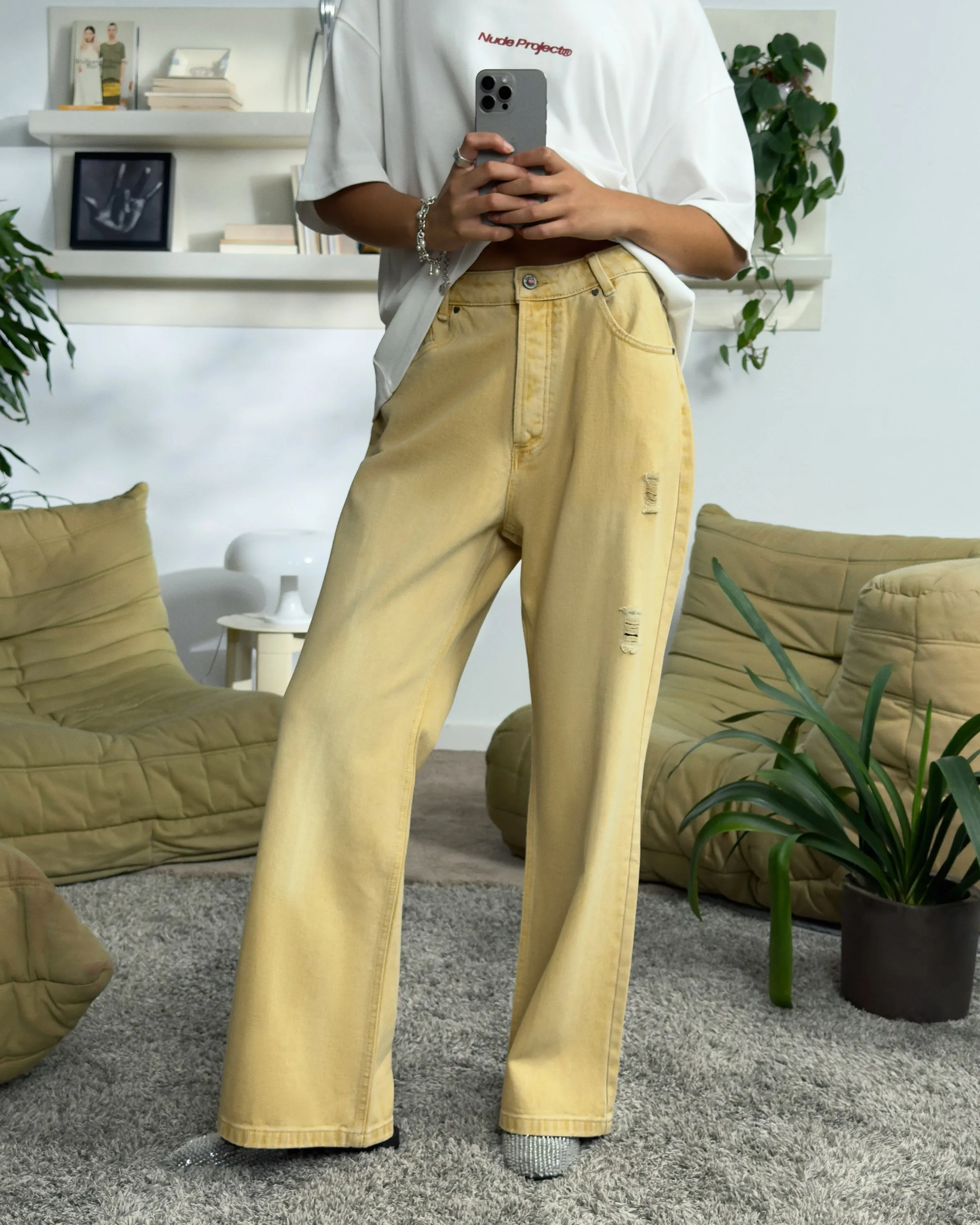 Bootcut Jeans Yellow