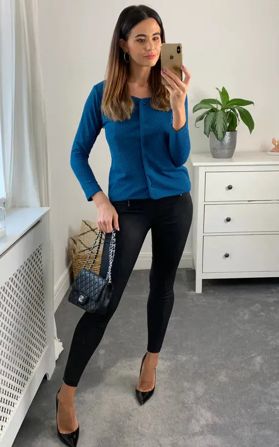 Bray Cardigan Colour Teal