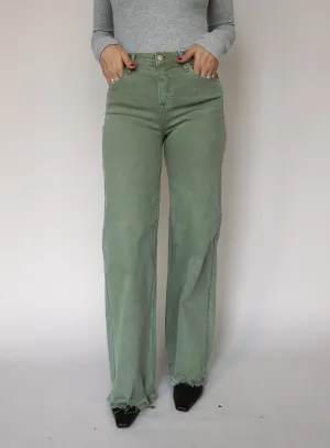 Briggs High Rise Olive Jeans - Final Sale