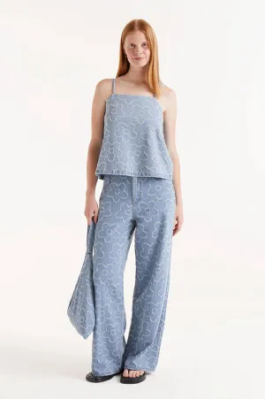 Compania Fantastica Woven Flower Print Jeans