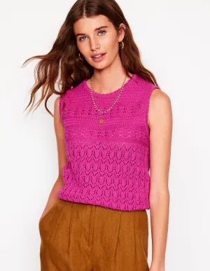 Cotton Stitch Crew Tank-Purple Damson