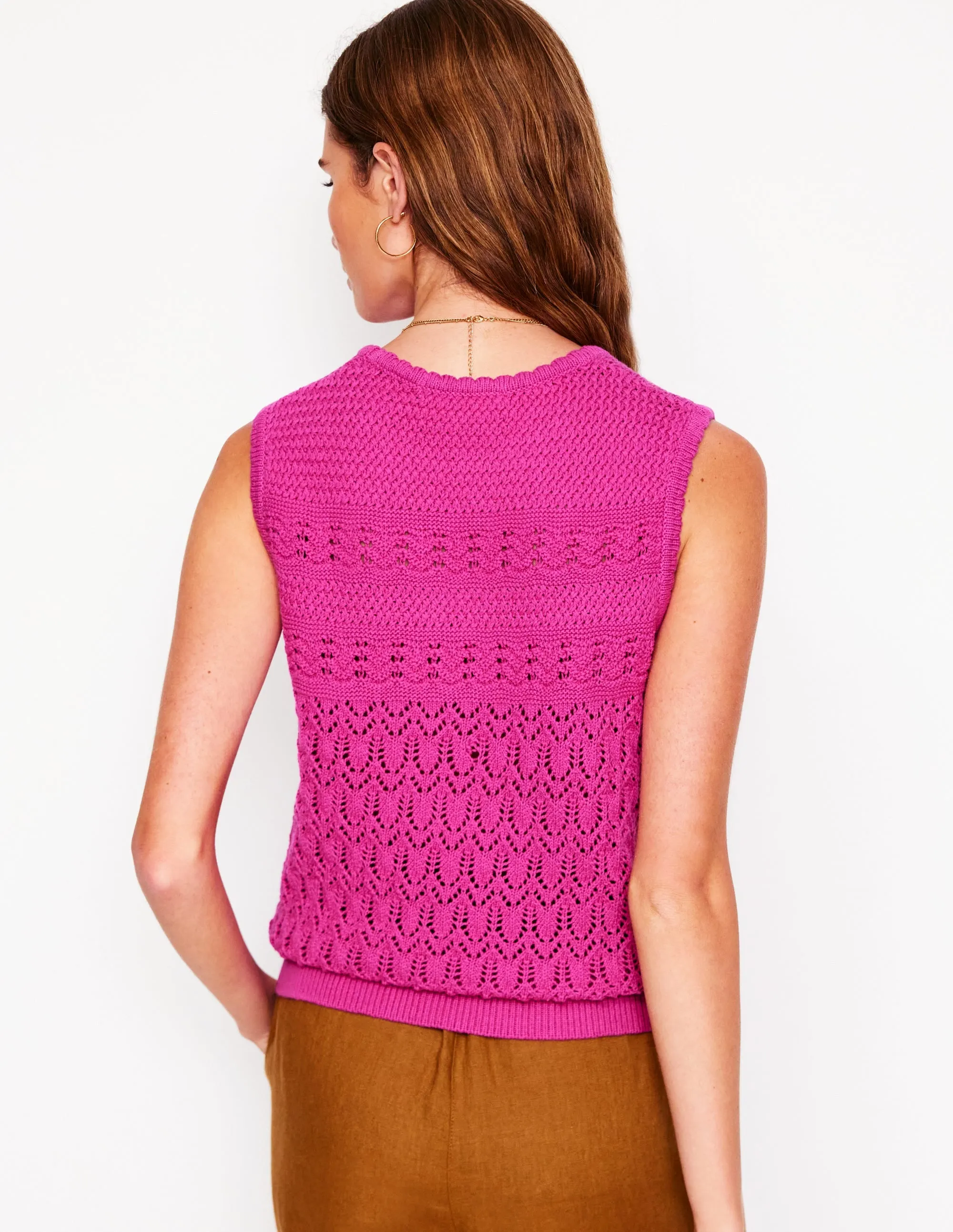Cotton Stitch Crew Tank-Purple Damson