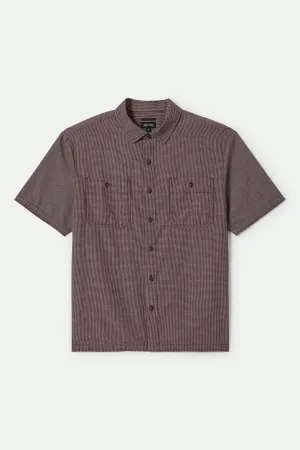 CRU Micro Plaid Relaxed S/S Shirt - Cordovan Red Micro Plaid