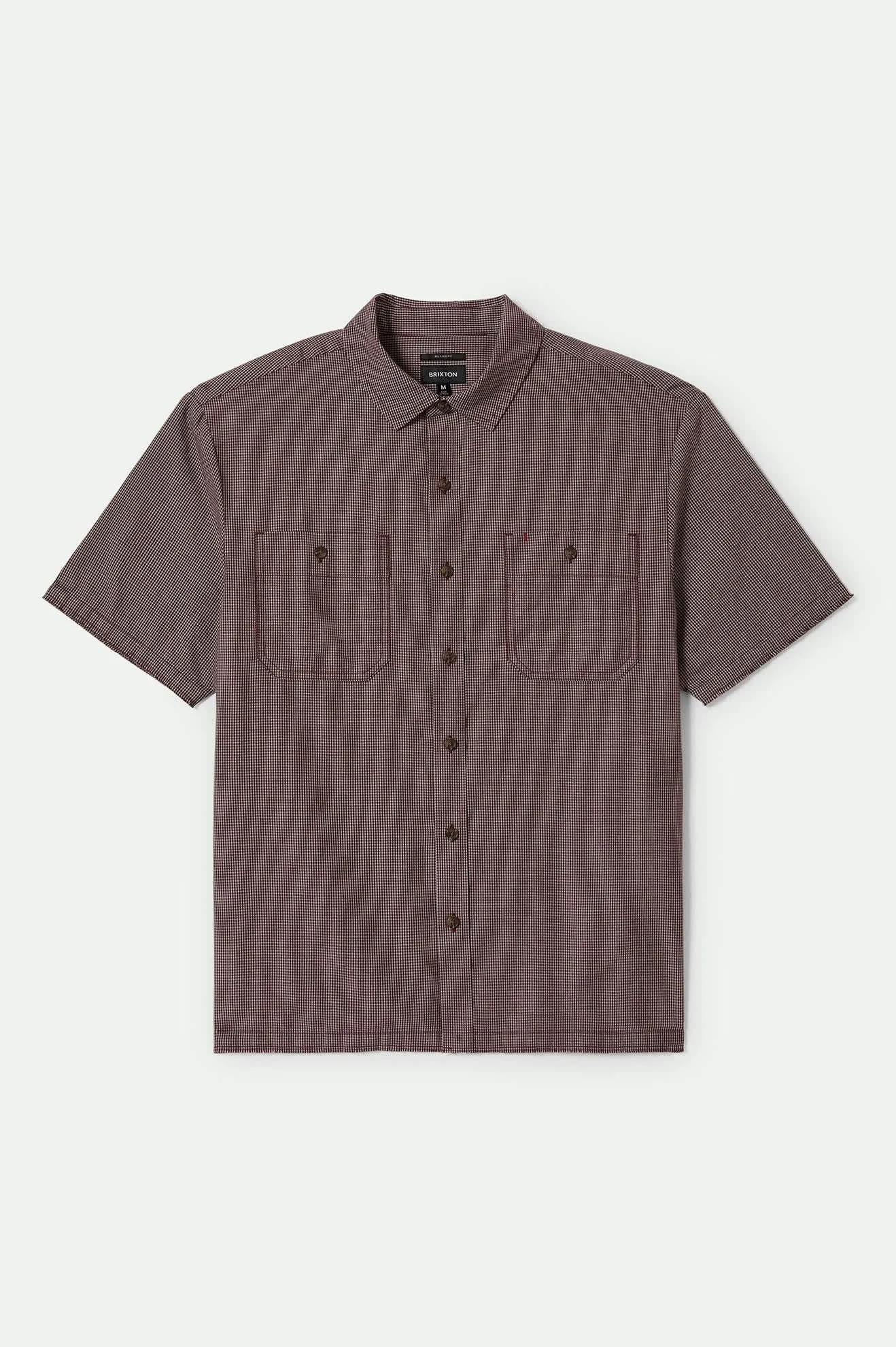 CRU Micro Plaid Relaxed S/S Shirt - Cordovan Red Micro Plaid