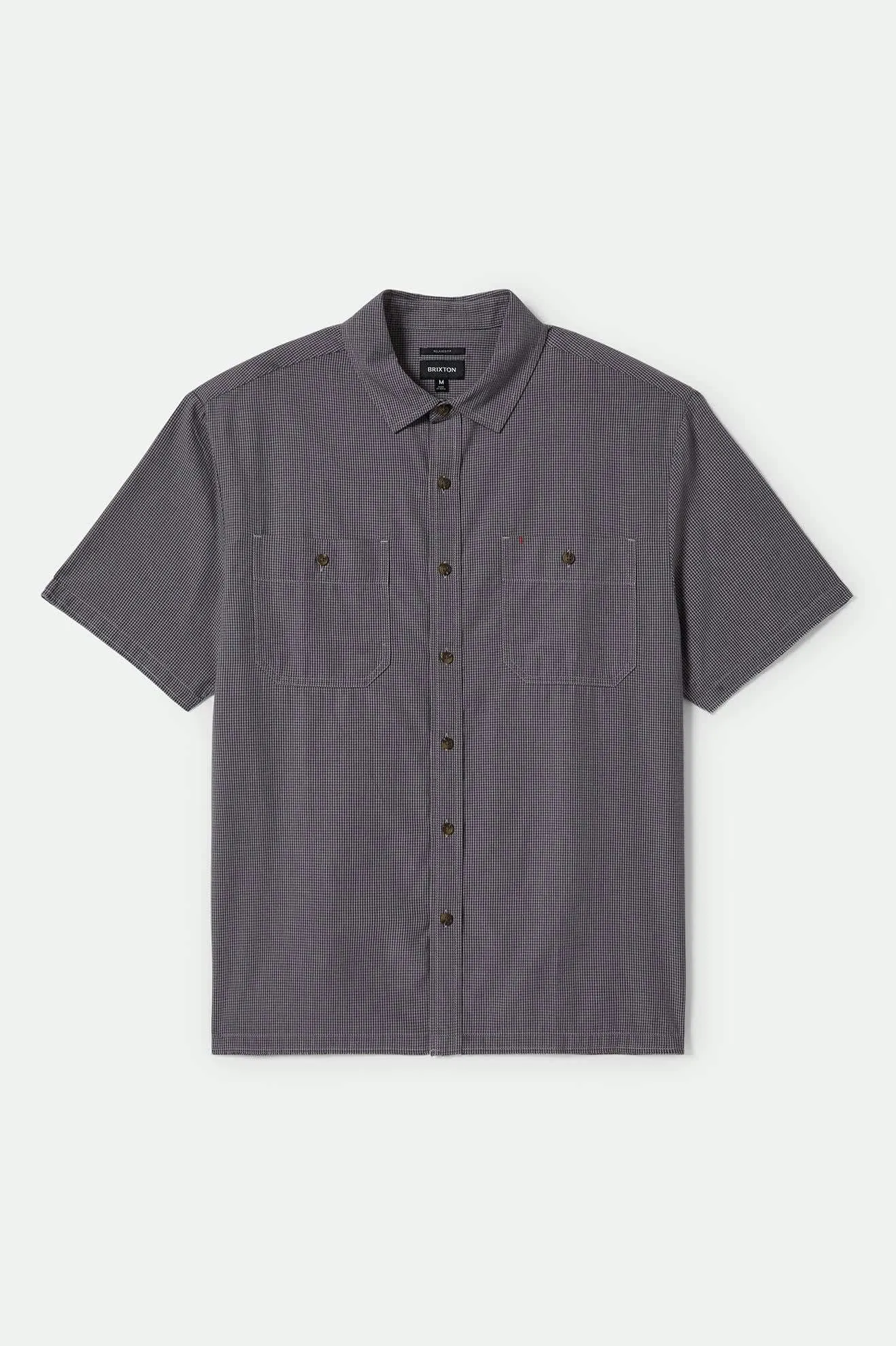 CRU Micro Plaid Relaxed S/S Shirt - Washed Navy Micro Plaid