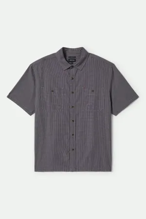 CRU Micro Plaid Relaxed S/S Shirt - Washed Navy Micro Plaid