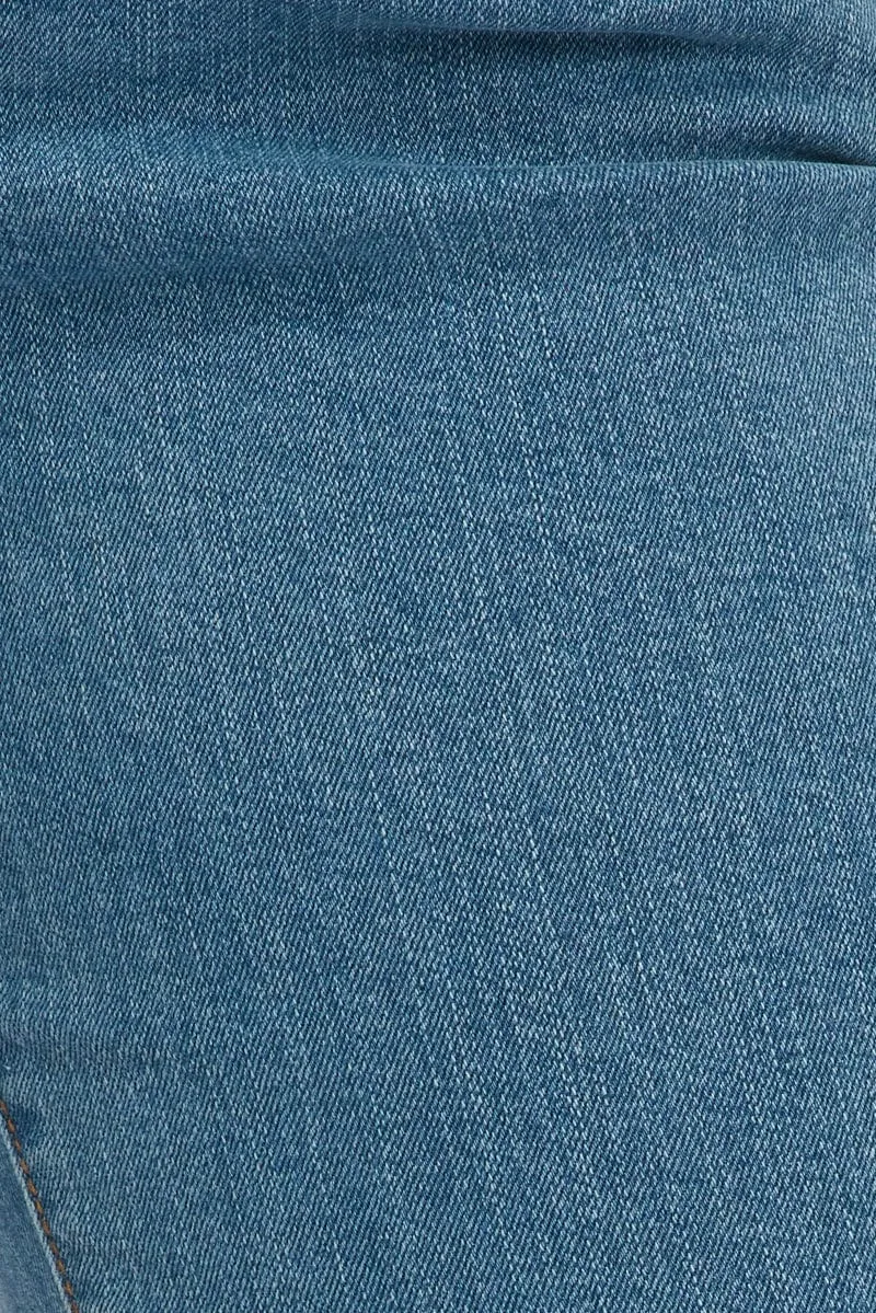 Denim Capri Jeans Mid Rise