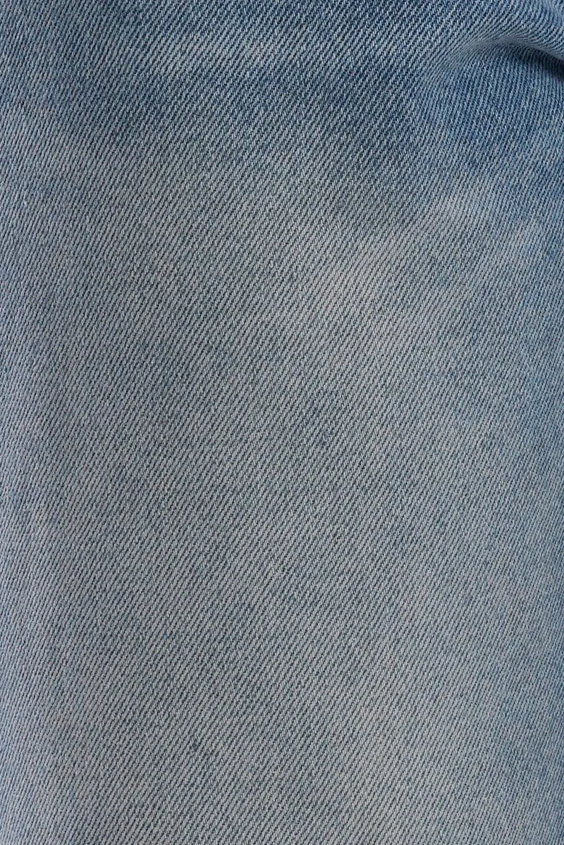 Denim Cuffed Jeans Mid Rise