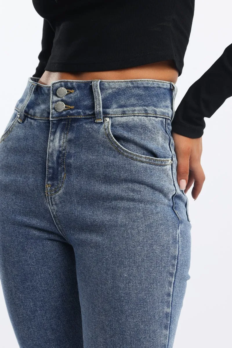 Denim Flare Jeans Mid Rise