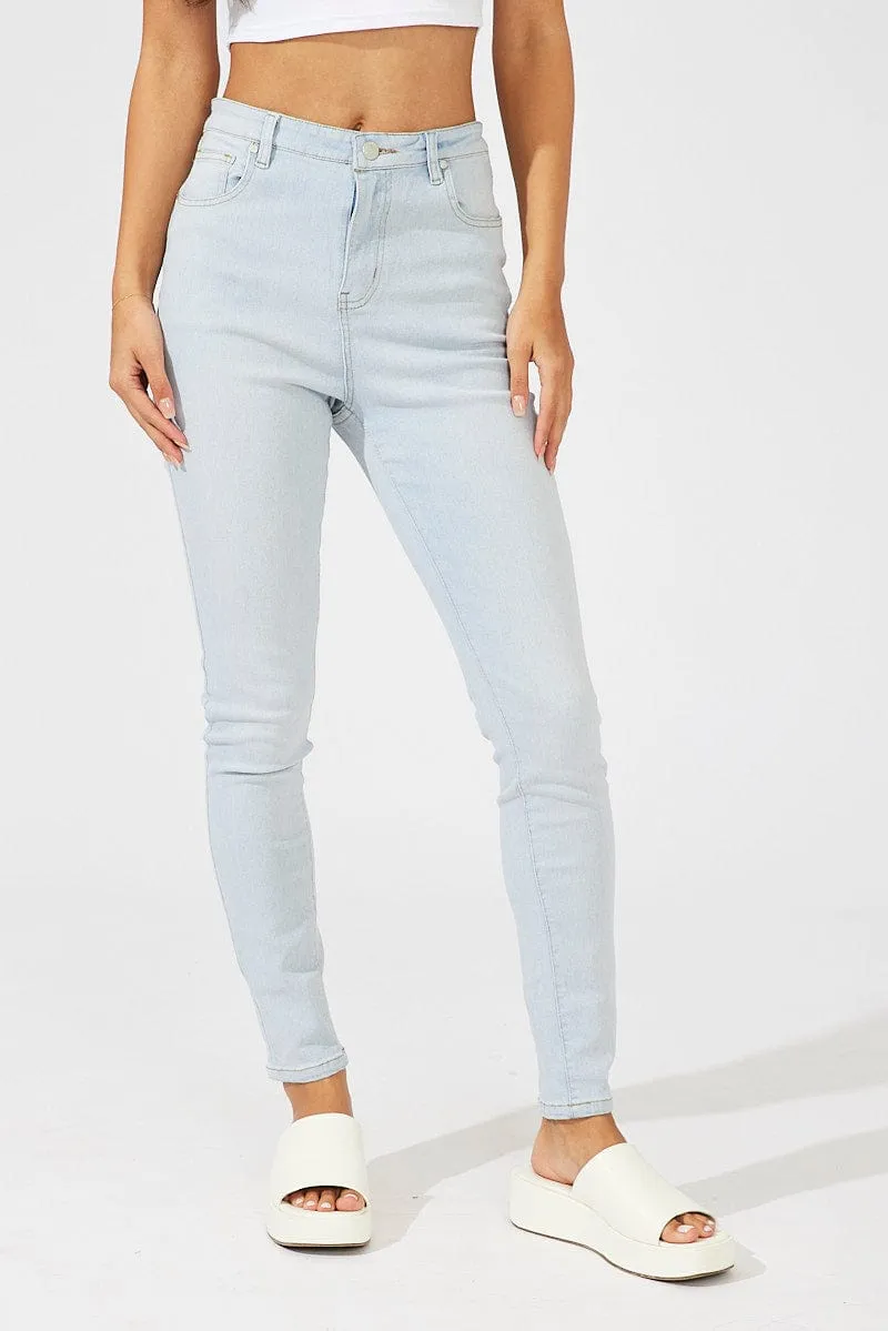 Denim Skinny Jeans High Rise