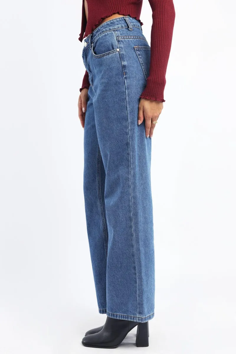 Denim Straight Jeans High Rise