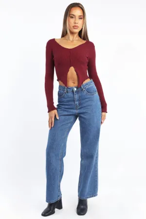 Denim Straight Jeans High Rise