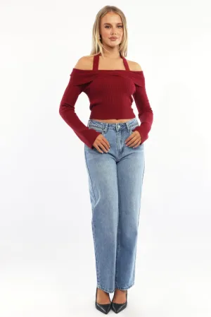 Denim Straight Jeans Mid Rise