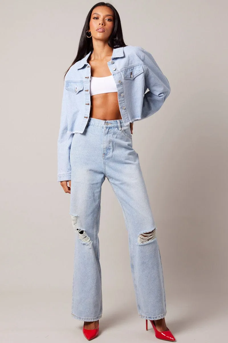 Denim Wide Leg Jean High Rise