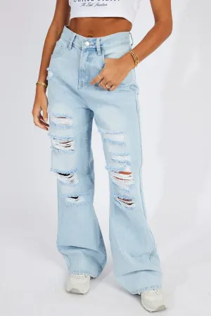 Denim Wide Leg Jean High Rise