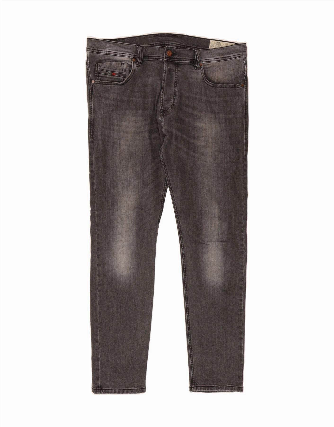DIESEL Mens Tapered Carrot Slim Jeans W34 L32 Black Cotton