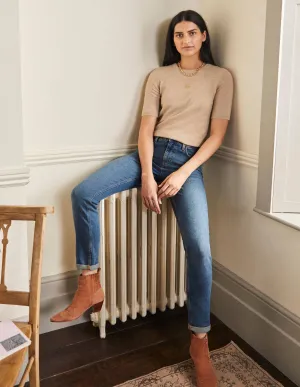 Girlfriend Jeans-Mid Vintage Green Tint