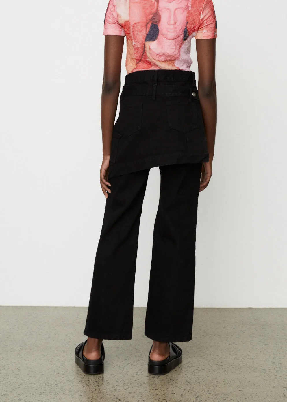 Glen Overdyed Wrap Straight-Leg Jeans