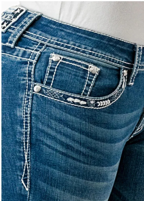 Grace Jeans Big Star Embroidery Mid Rise Bootcut Jeans EBS667