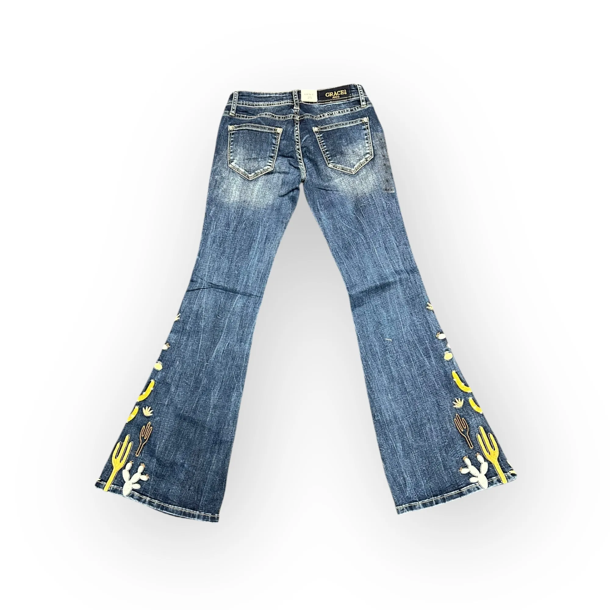 Grace Jeans Cactus Scene Mid-Rise Flare Jeans JL51881