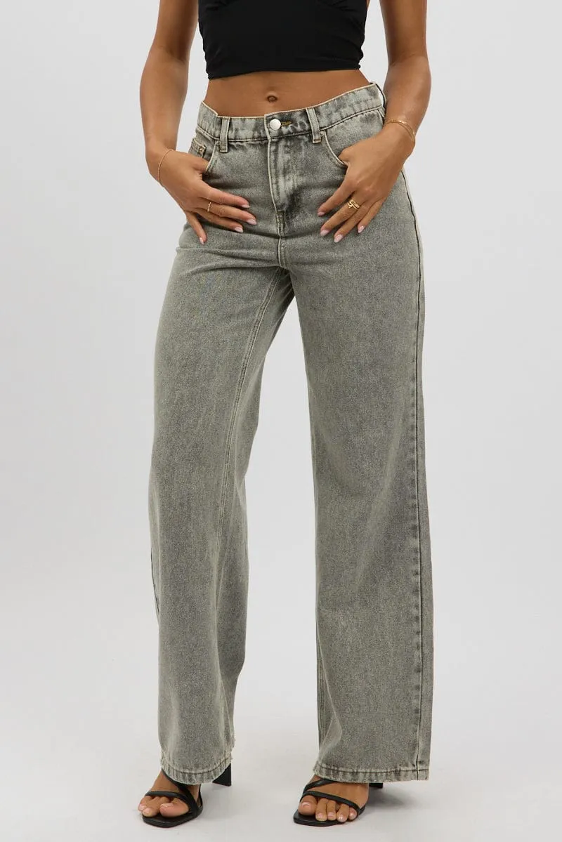 Grey Baggy Jeans Mid rise