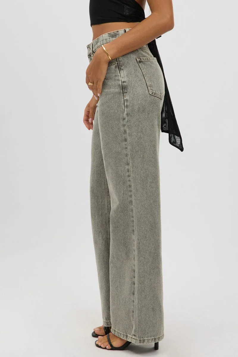 Grey Baggy Jeans Mid rise