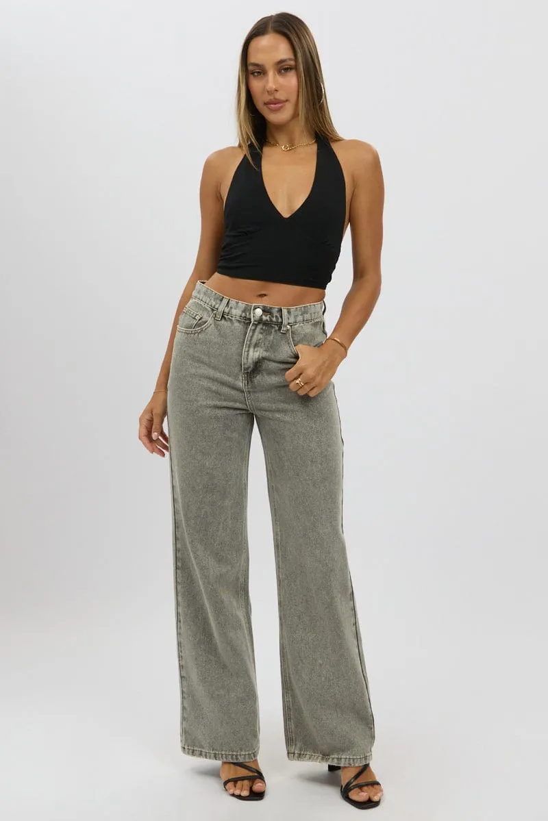 Grey Baggy Jeans Mid rise