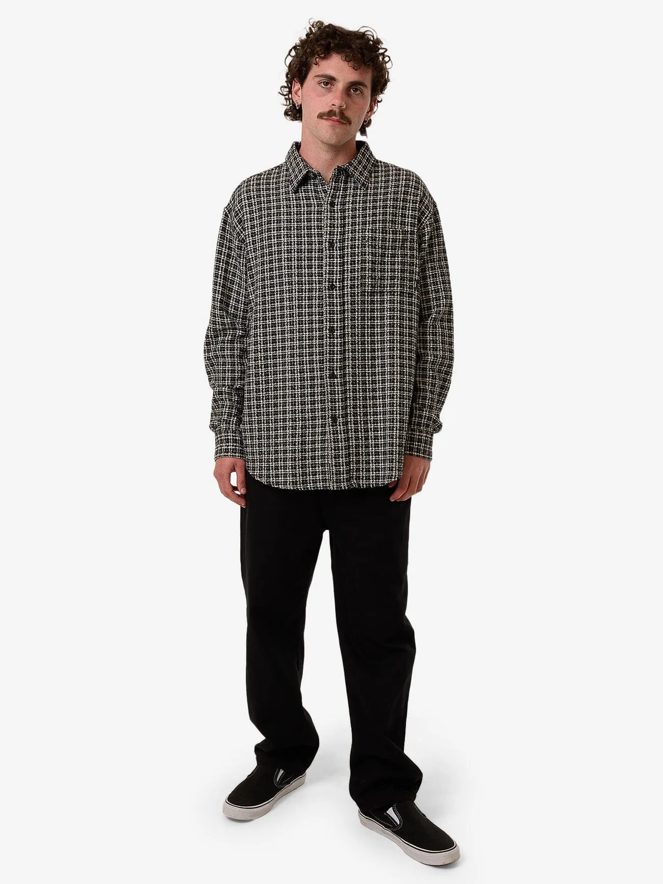 Hazed Long Sleeve Shirt - Black