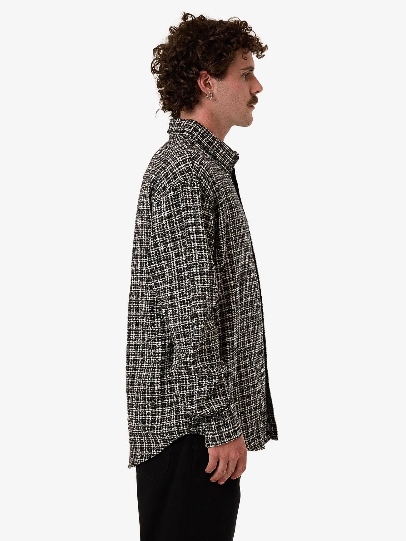 Hazed Long Sleeve Shirt - Black
