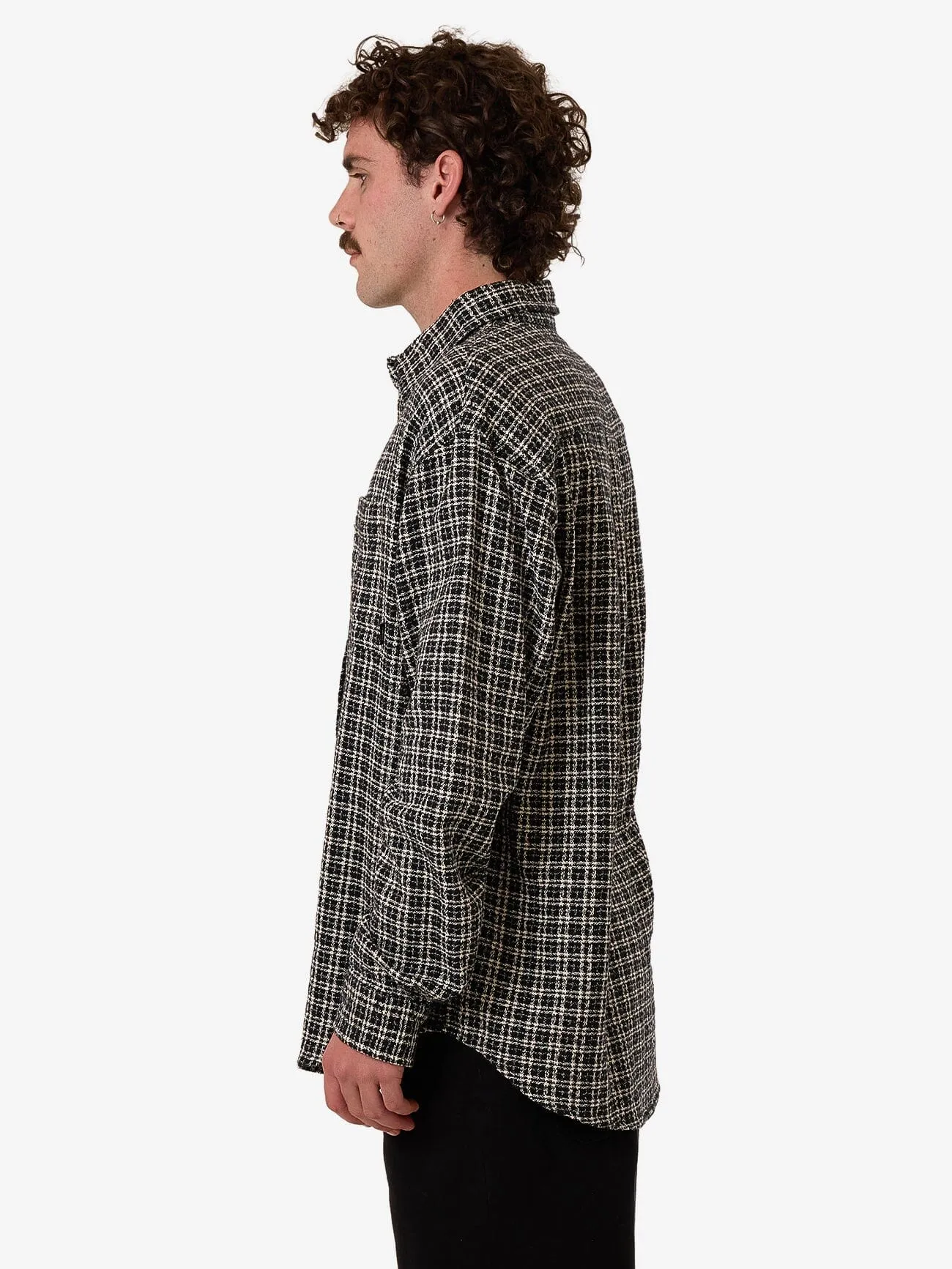 Hazed Long Sleeve Shirt - Black