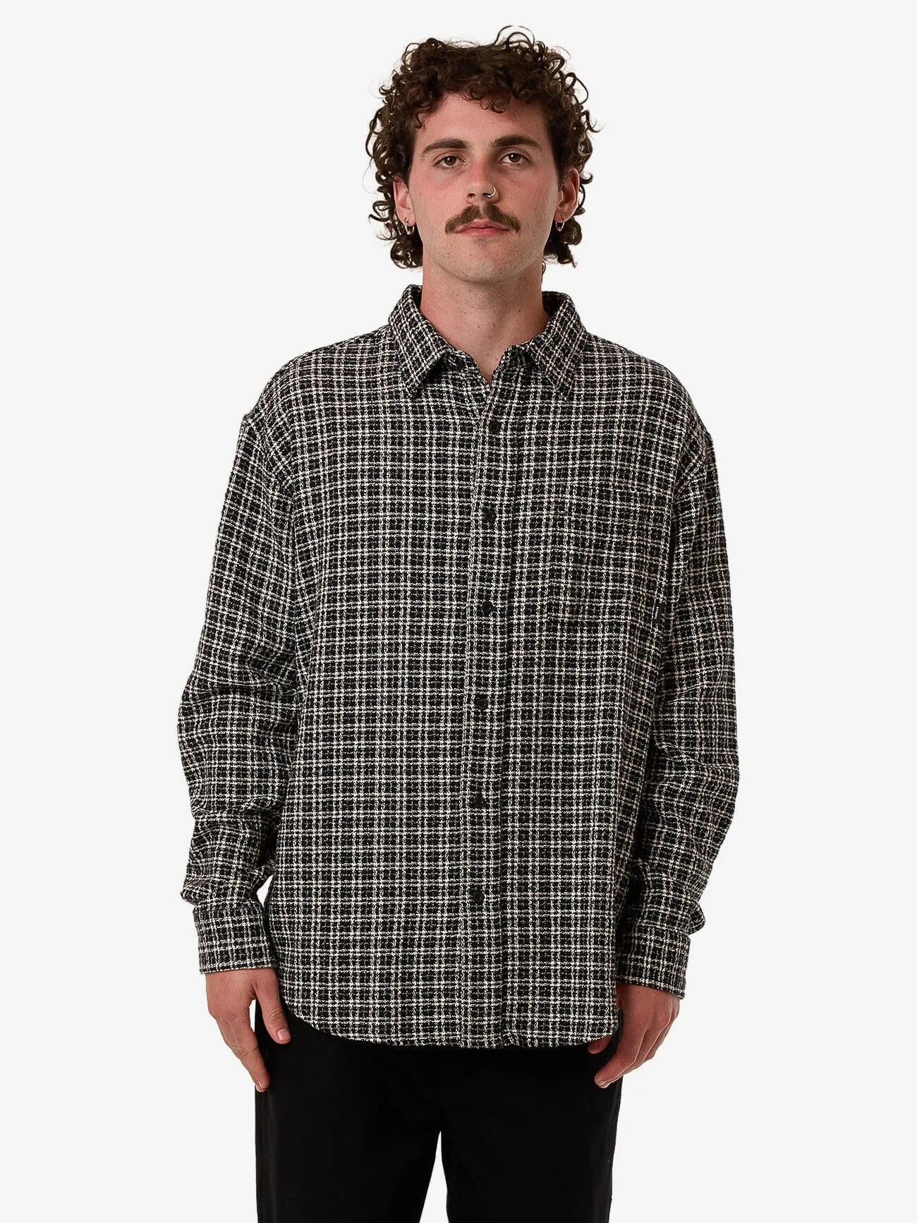 Hazed Long Sleeve Shirt - Black