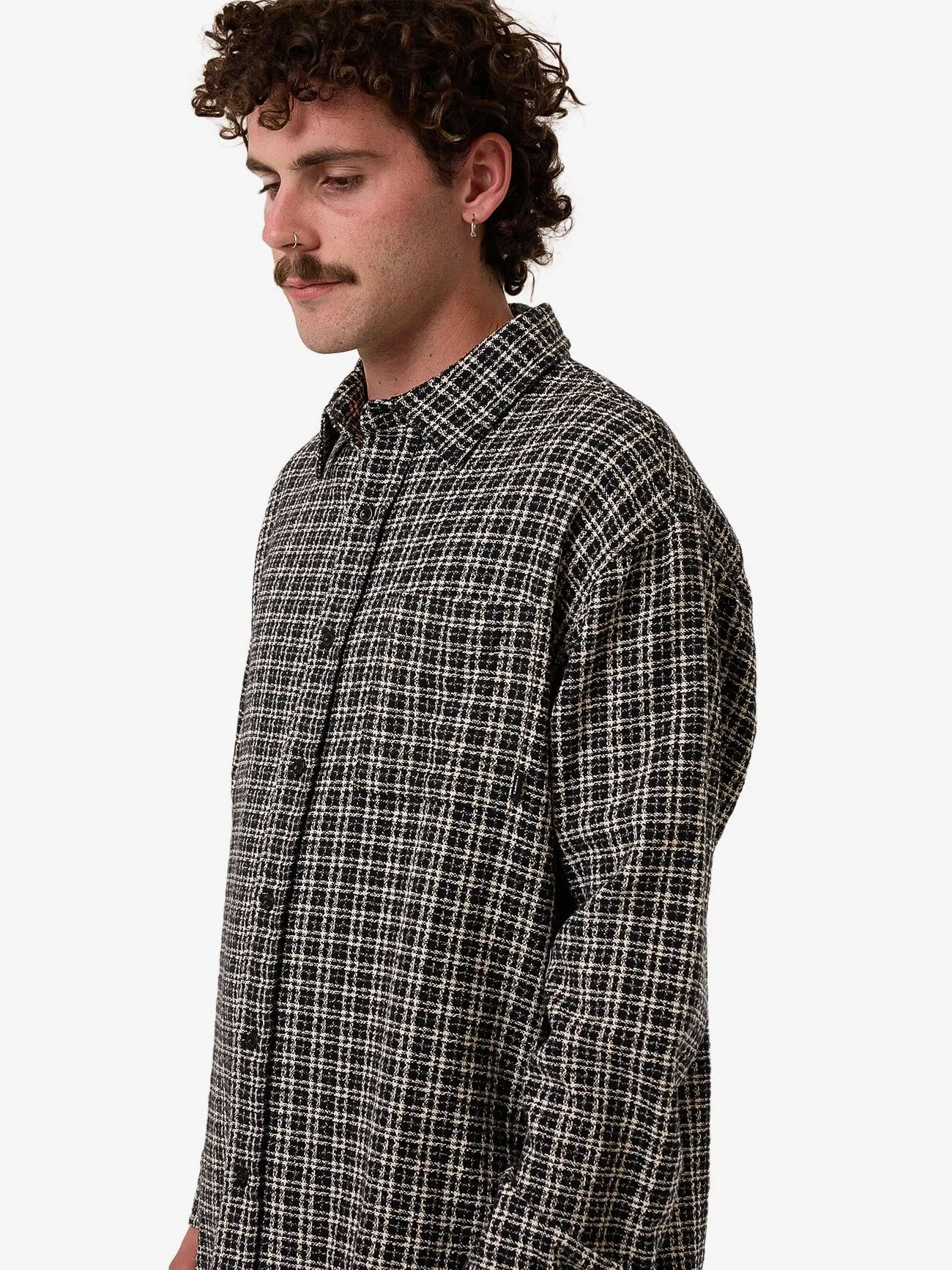 Hazed Long Sleeve Shirt - Black