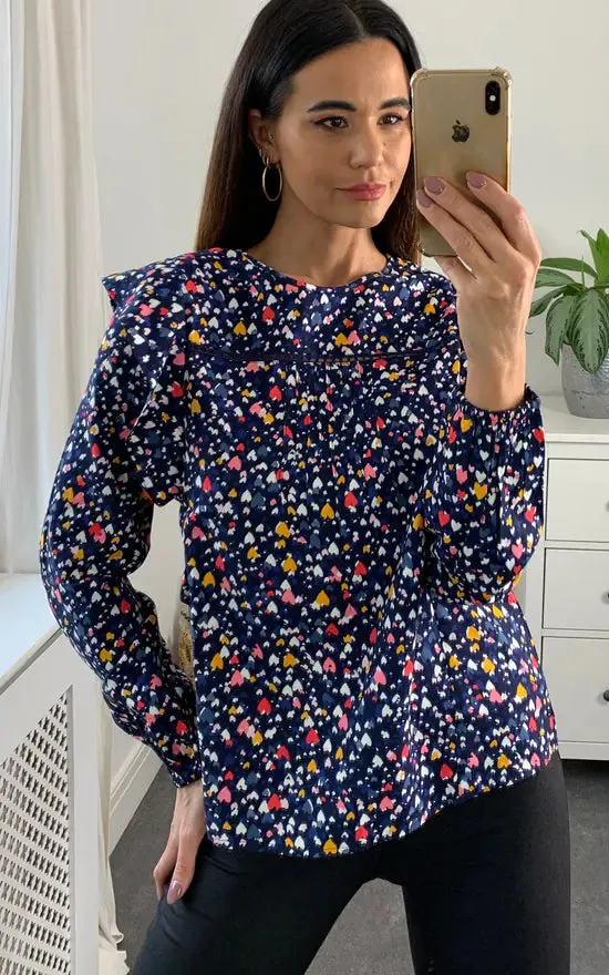 Heart Frill Blouse Colour Multi