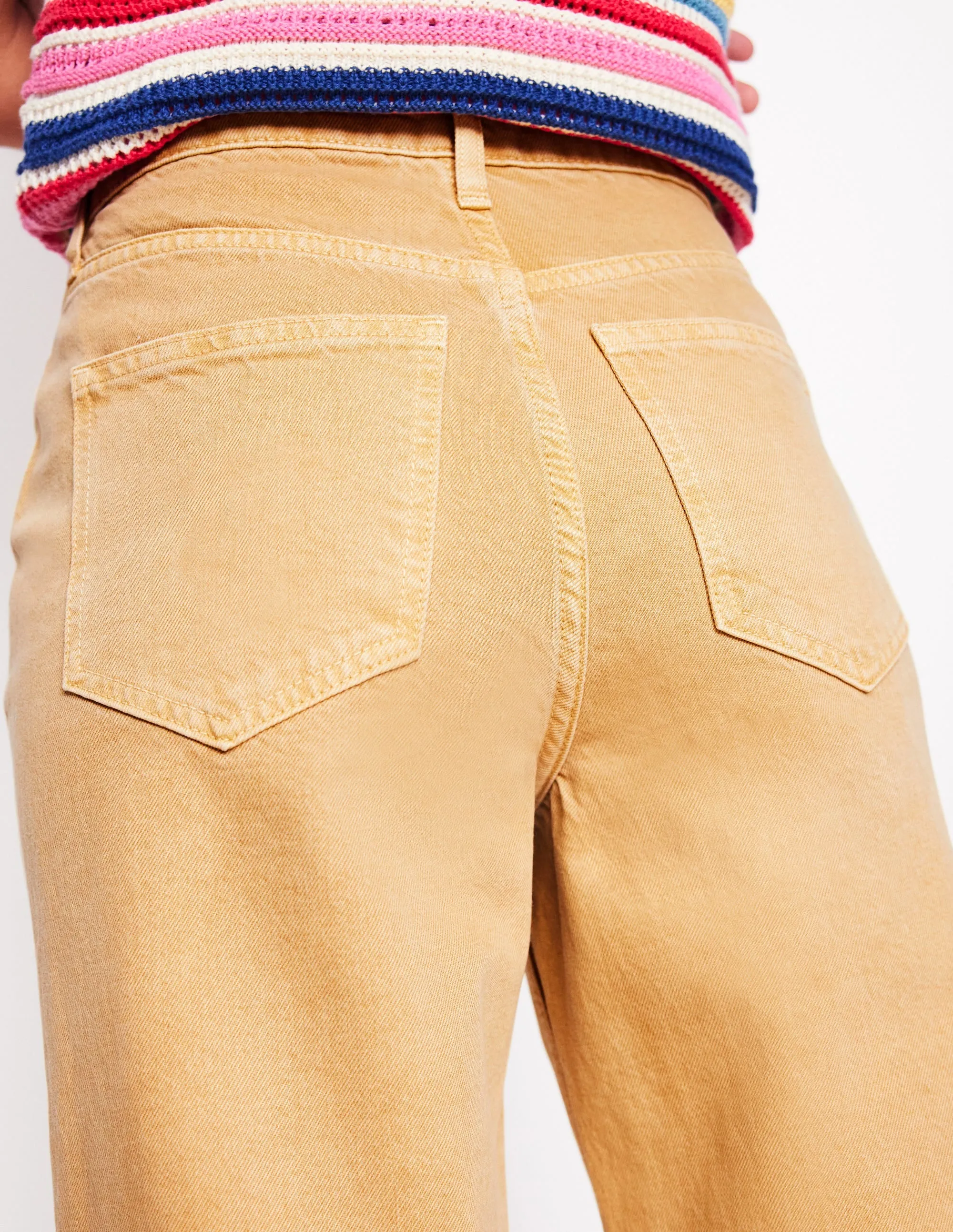 High Rise Straight Crop Jeans-Buttermilk Yellow