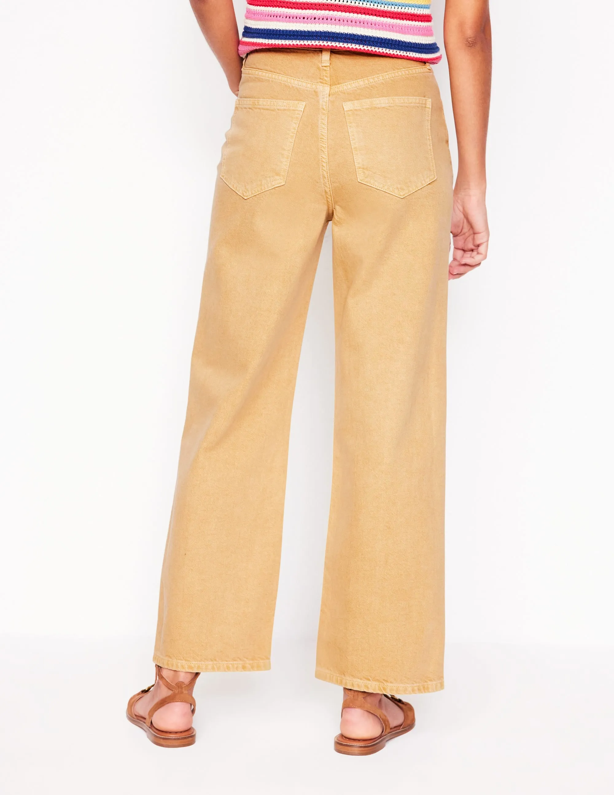 High Rise Straight Crop Jeans-Buttermilk Yellow