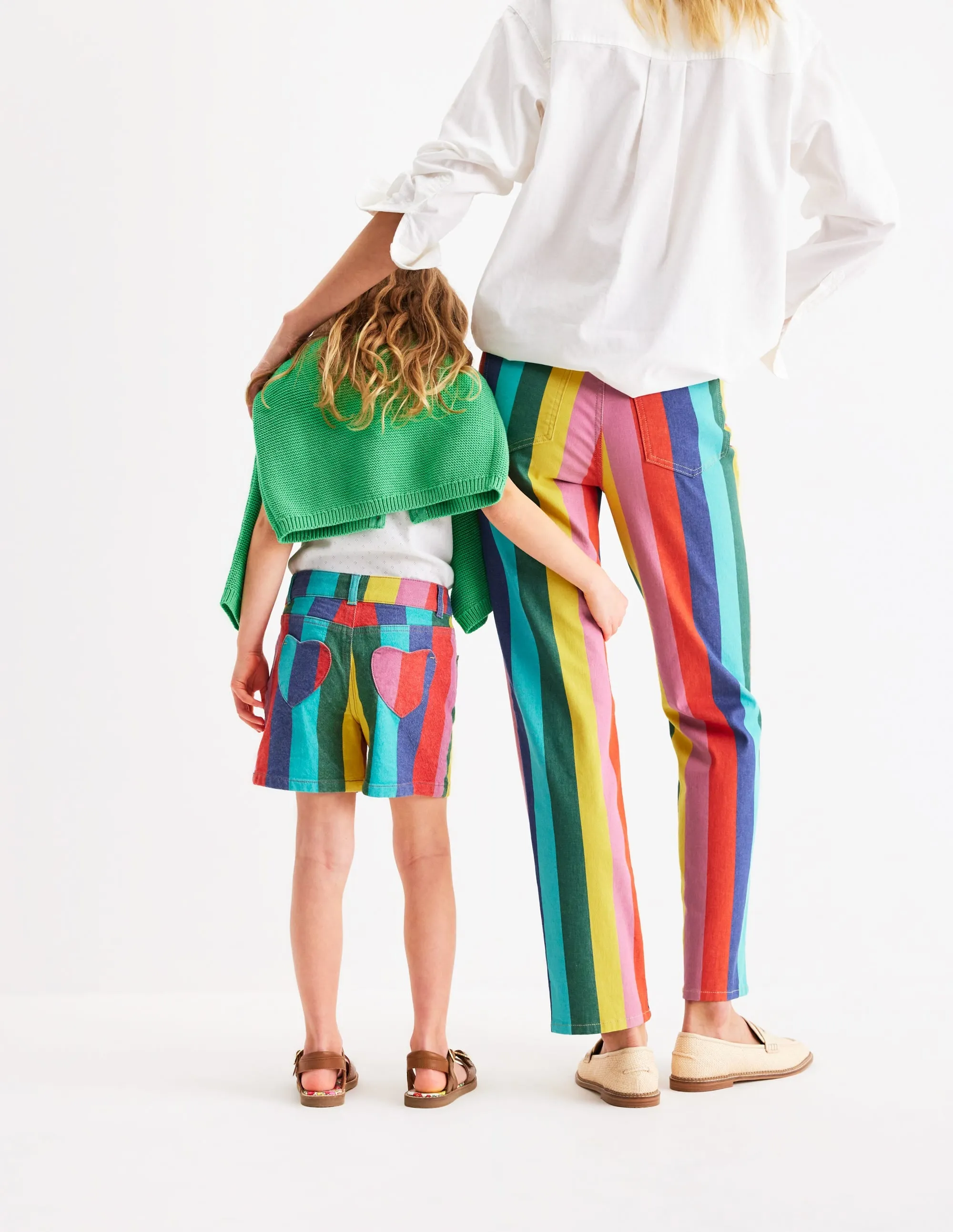 High Rise Stripe Jeans-Multi Stripe
