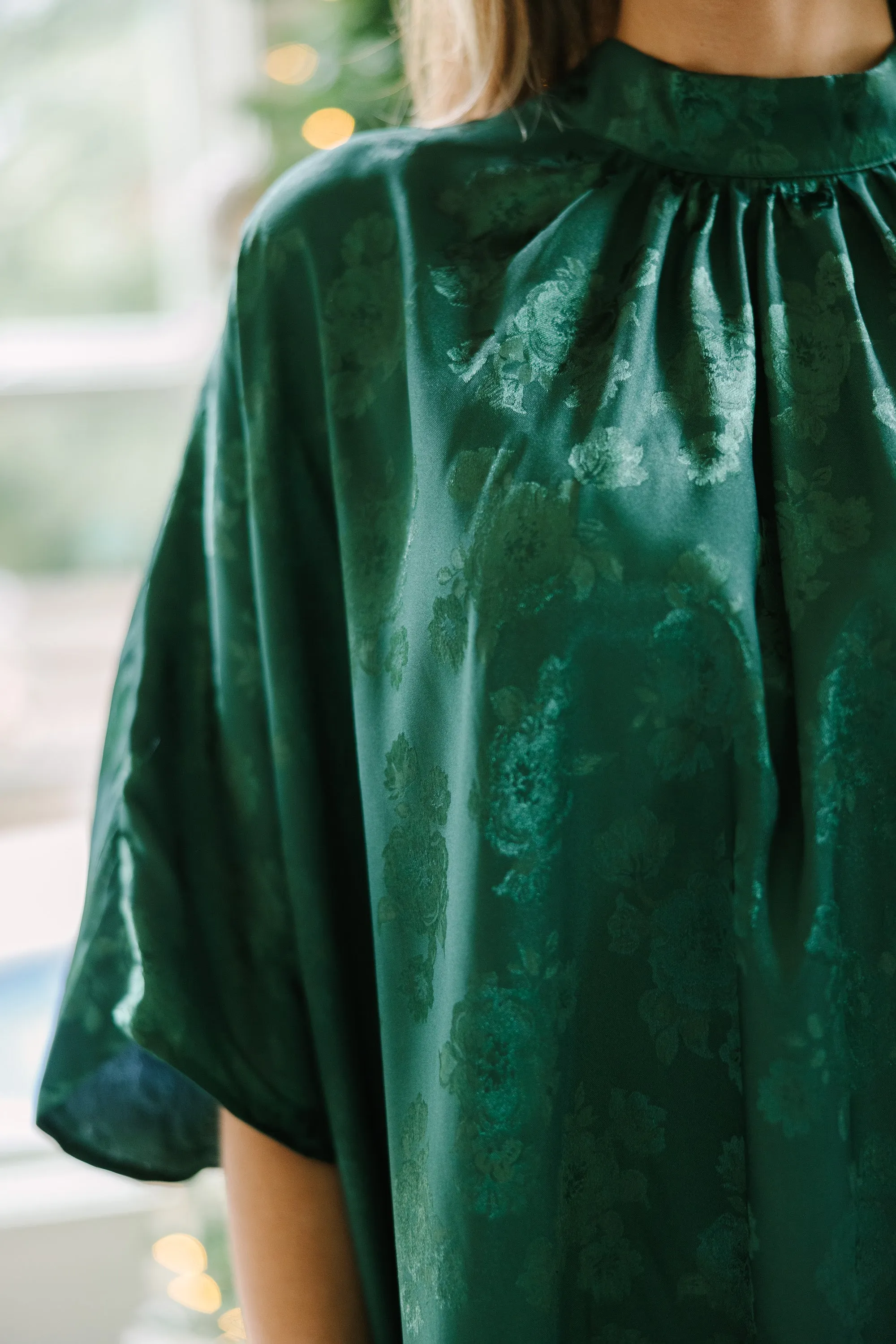 Look At You Emerald Floral Blouse