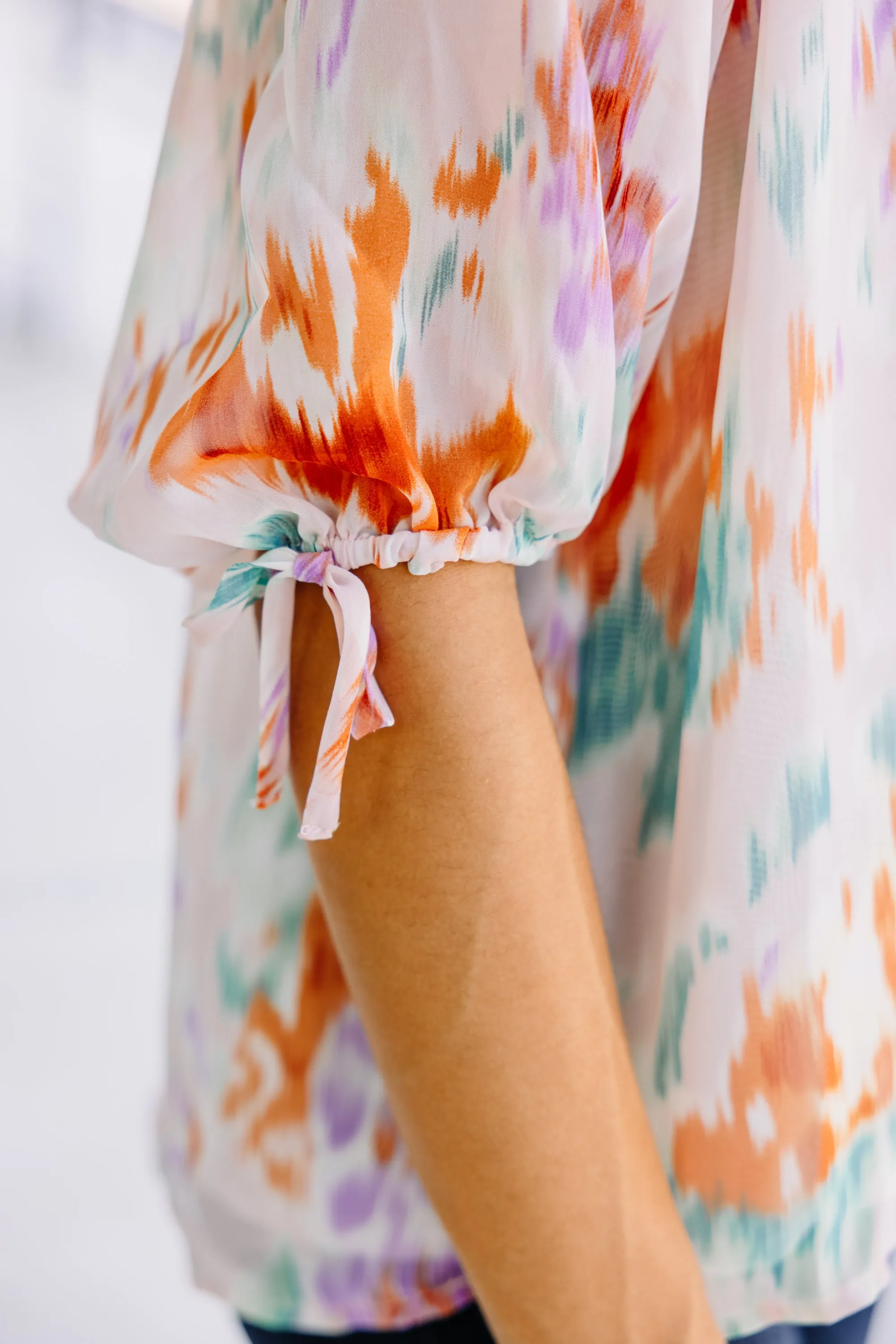 Looking At You Light Pink Watercolor Blouse