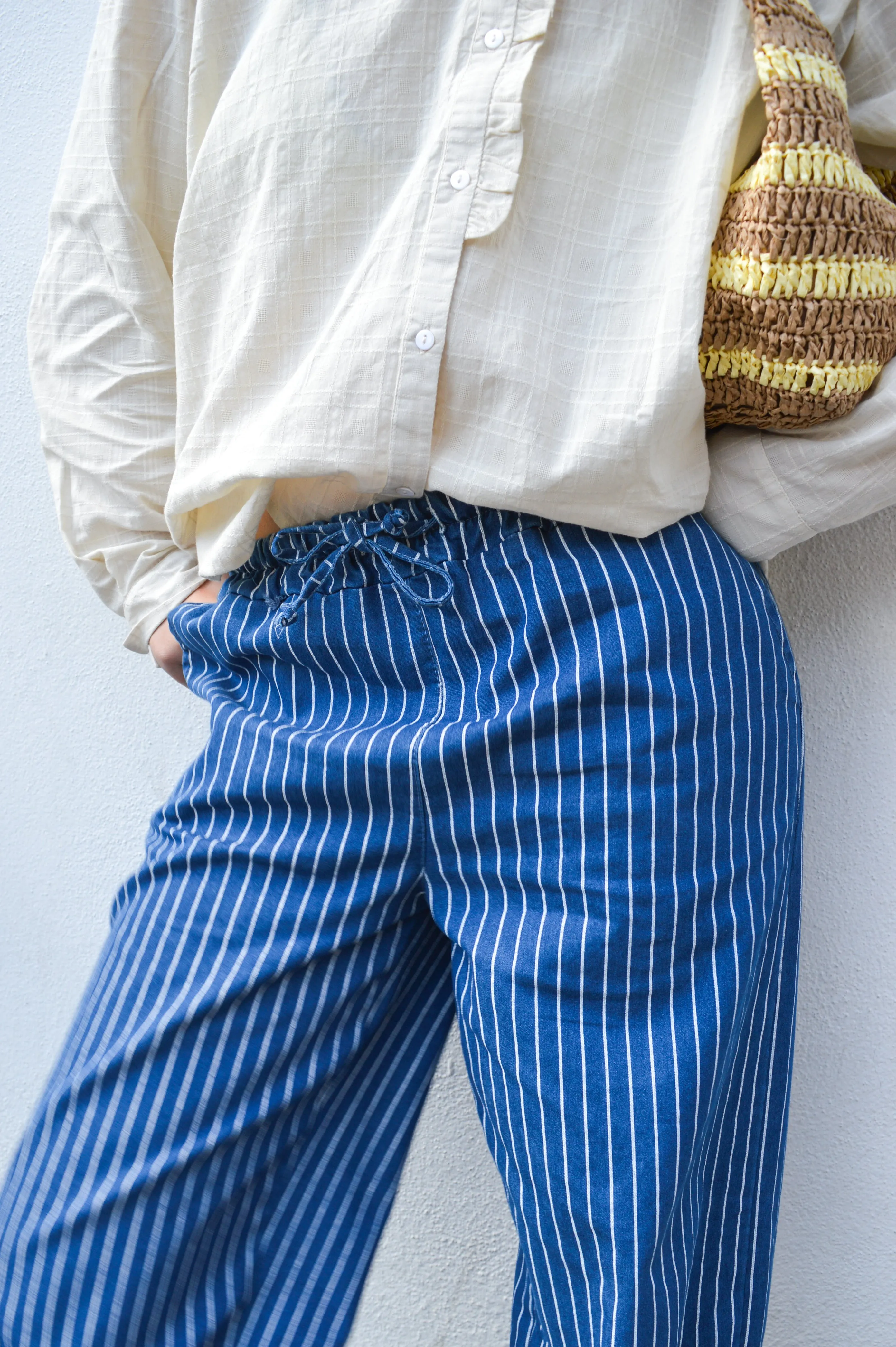 Marta Blue Striped Trousers