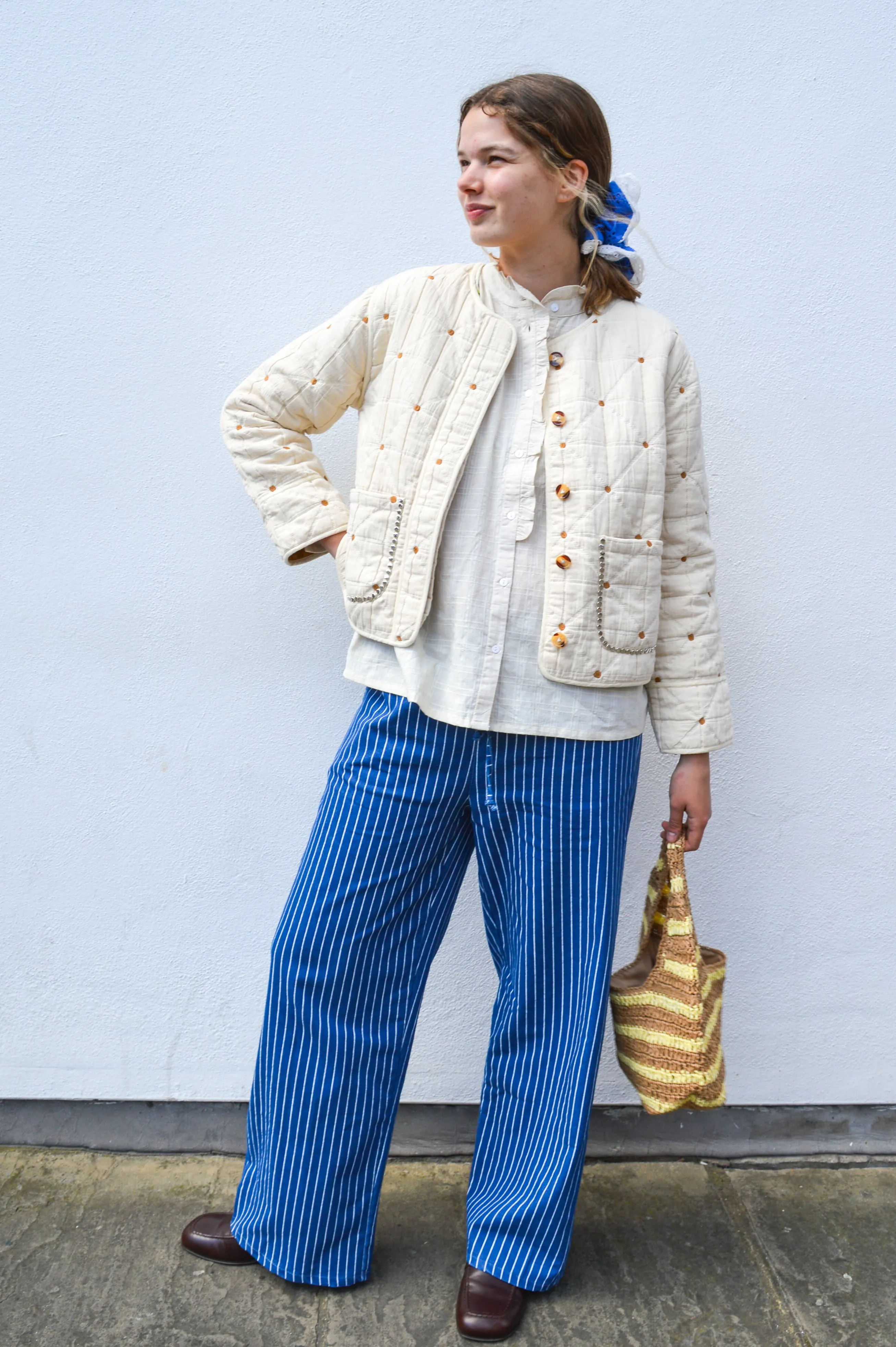 Marta Blue Striped Trousers