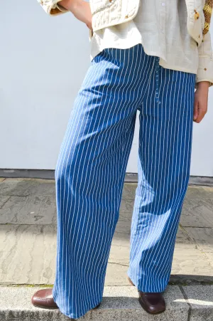 Marta Blue Striped Trousers