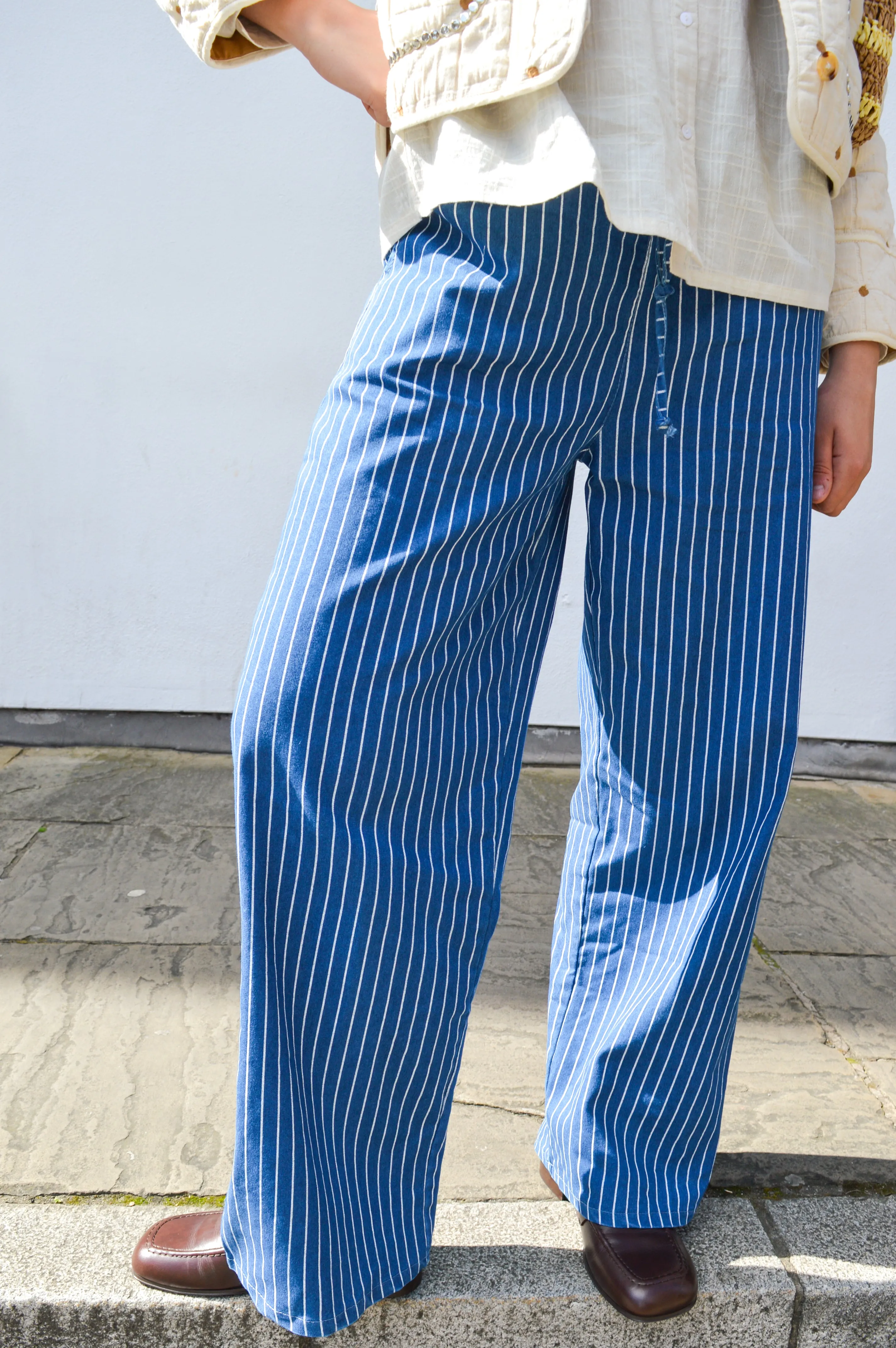 Marta Blue Striped Trousers