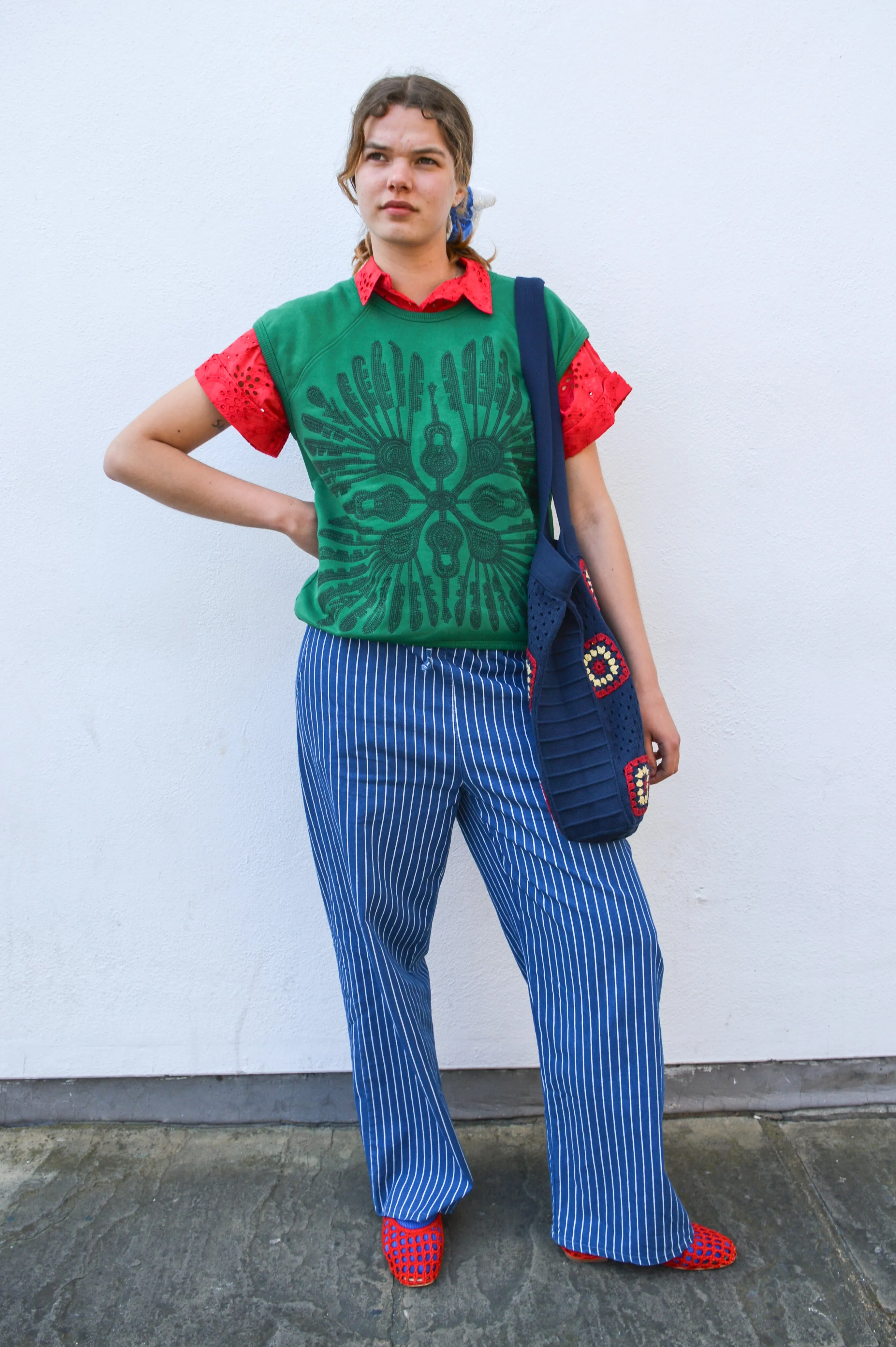 Marta Blue Striped Trousers
